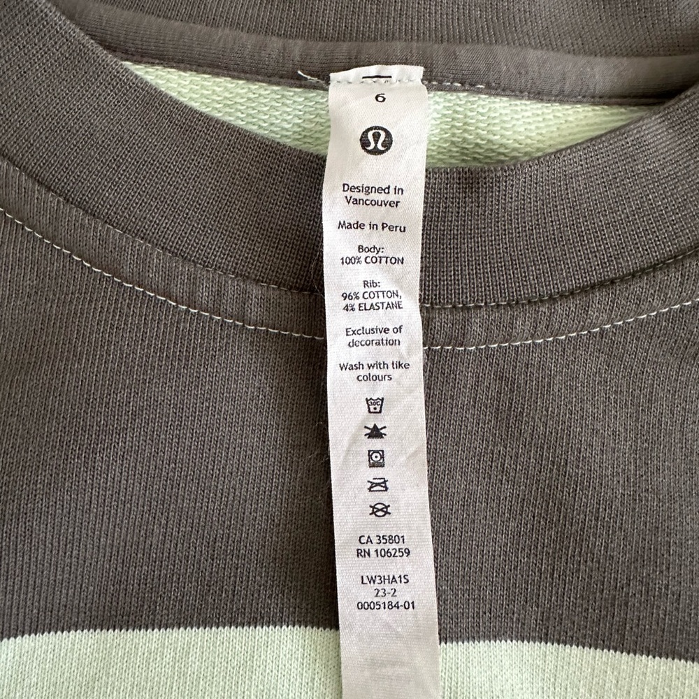 lululemon athletica Green and Gray Striped Sweatshirt - Picture 12 of 12
